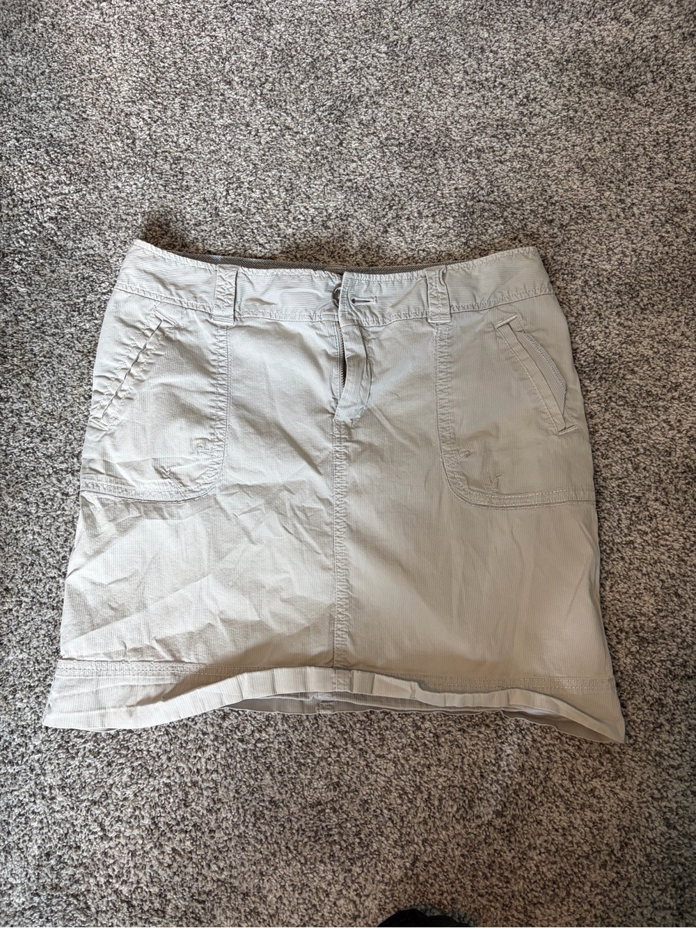 Eddie Bauer Cream Utility Mini Skirt
